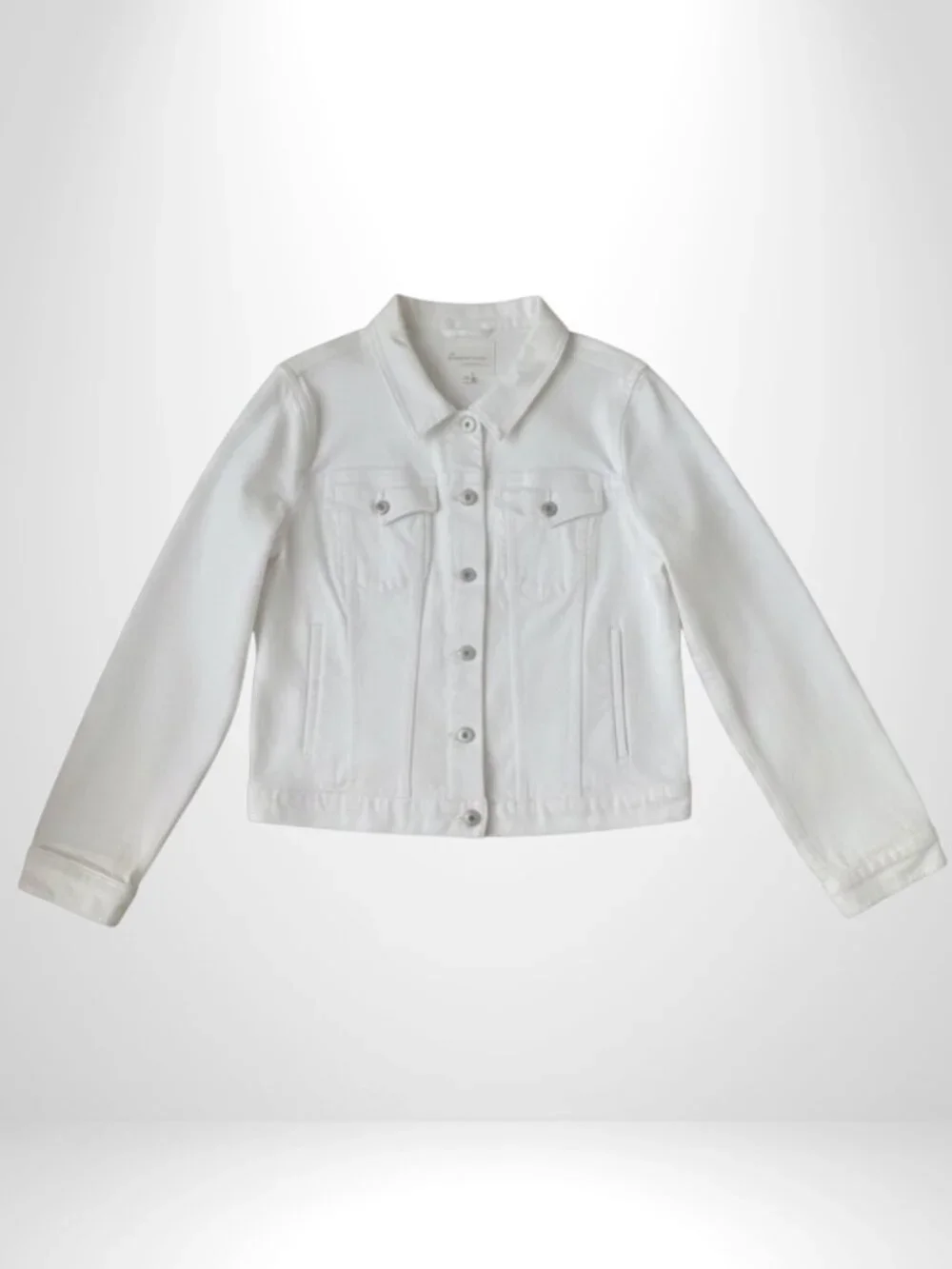 Two by Vince Camuto White Denim Trucker Jacket Classic Fit XL